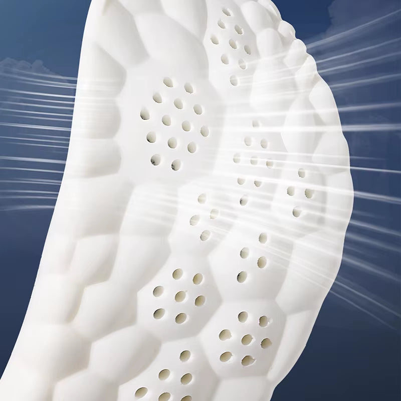 1/2/4Pairs Latex Sport Insoles Soft High Elasticity Shoe Pads Orthotic Breathable Shock Absorption Cushion Arch Support Insole